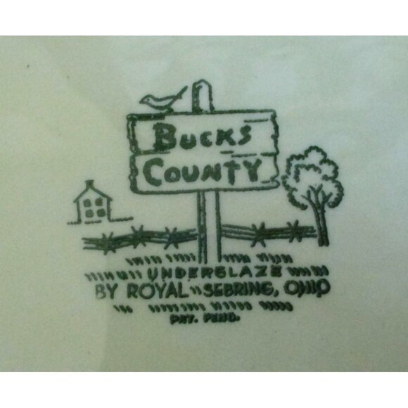 2 Royal Bucks County Dinner Plates - Vintage Farm Farmhouse Scene - Picture 5 of 5
